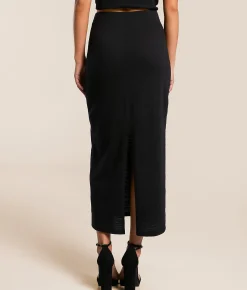Bottoms | Z Supply Gail Textured Midi Skirt Black