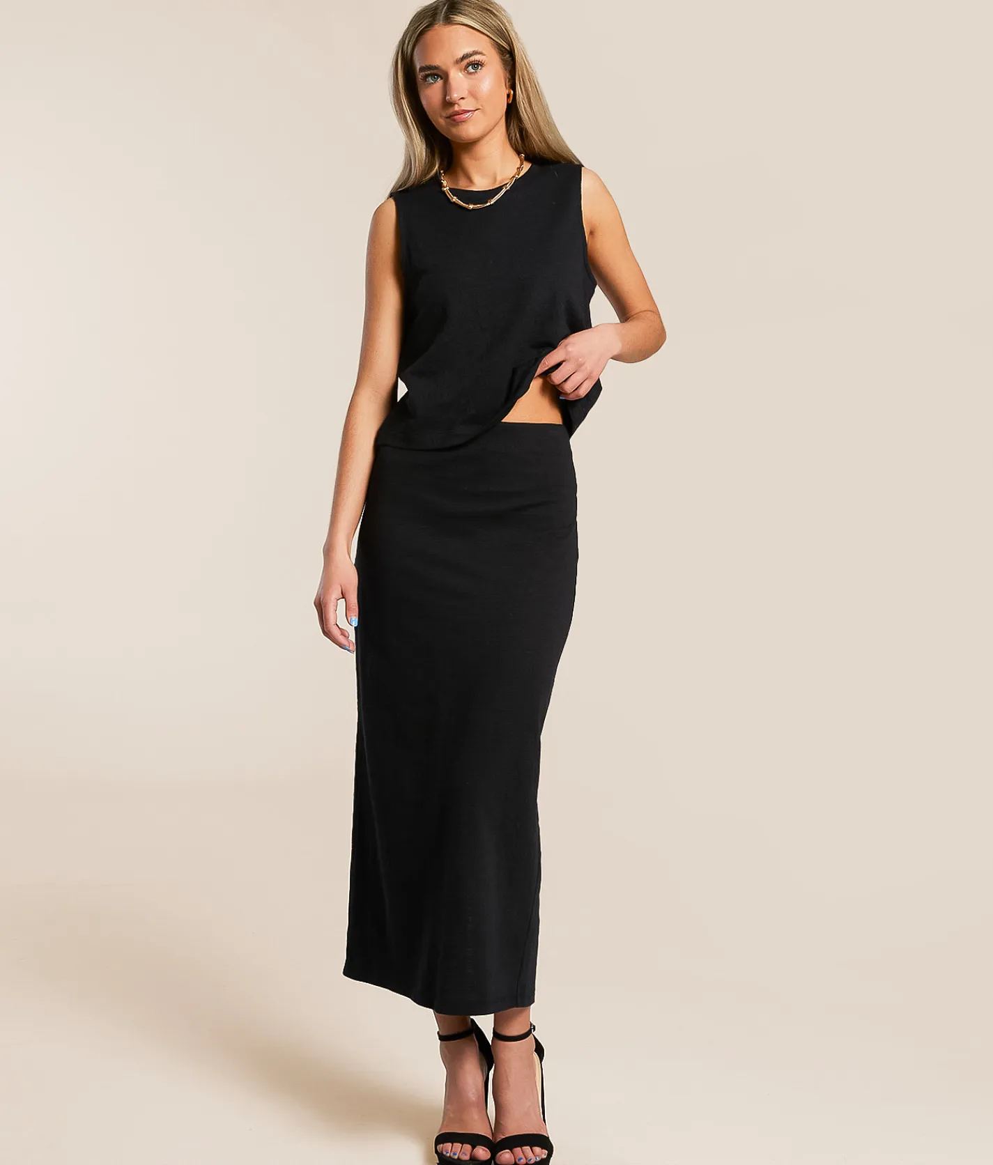 Bottoms | Z Supply Gail Textured Midi Skirt Black