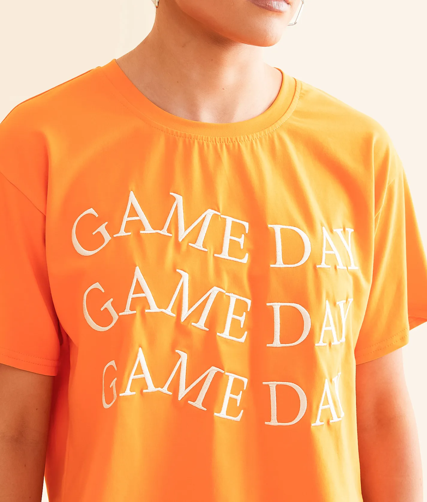 Tops | LE LIS Game Day Cropped T-Shirt Orange