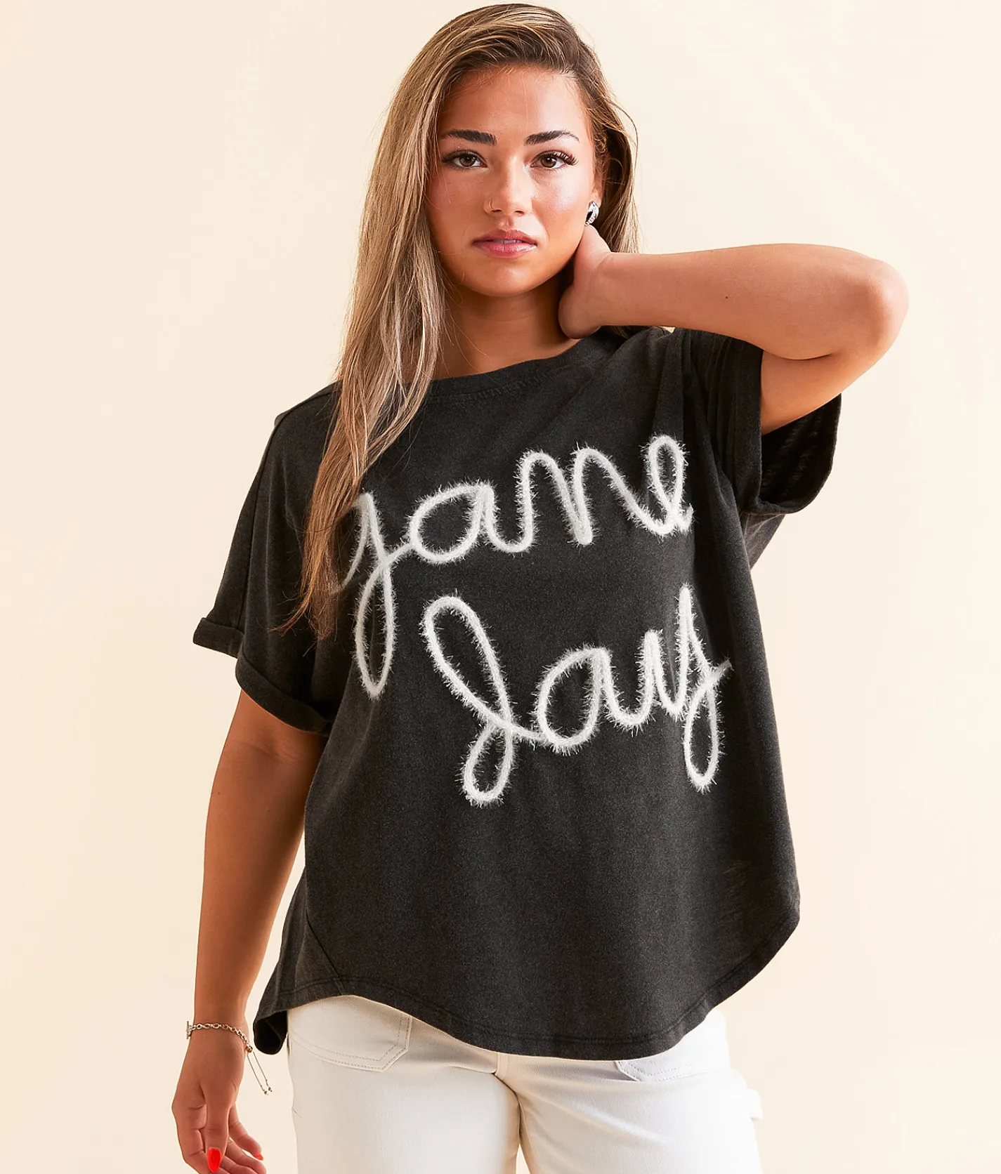 Tops | DH Apparel Game Day Oversized T-Shirt Black