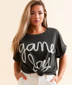 Tops | DH Apparel Game Day Oversized T-Shirt Black