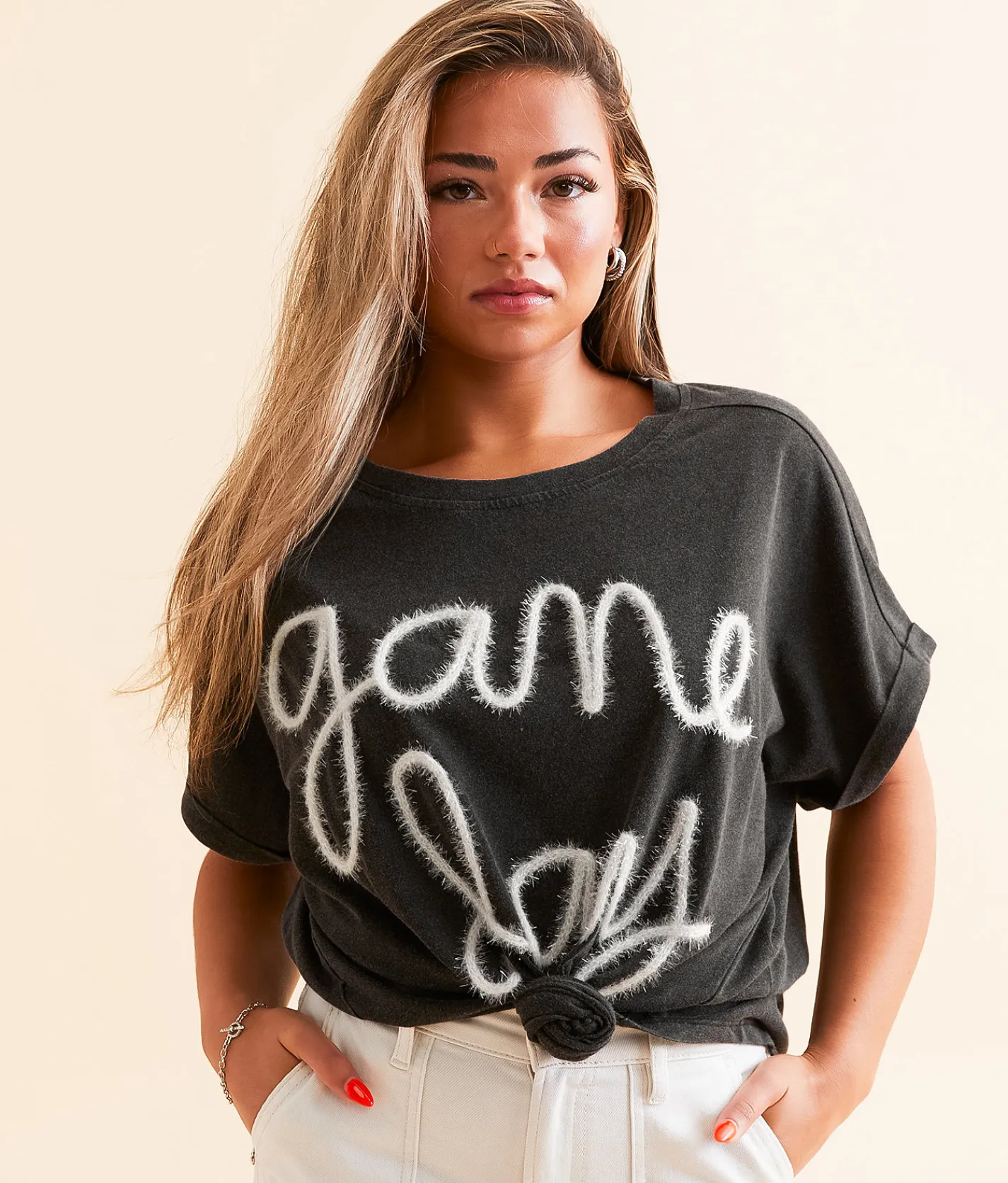 Tops | DH Apparel Game Day Oversized T-Shirt Black