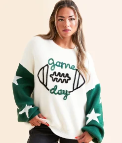 DH Apparel Game Day Sweater Green White