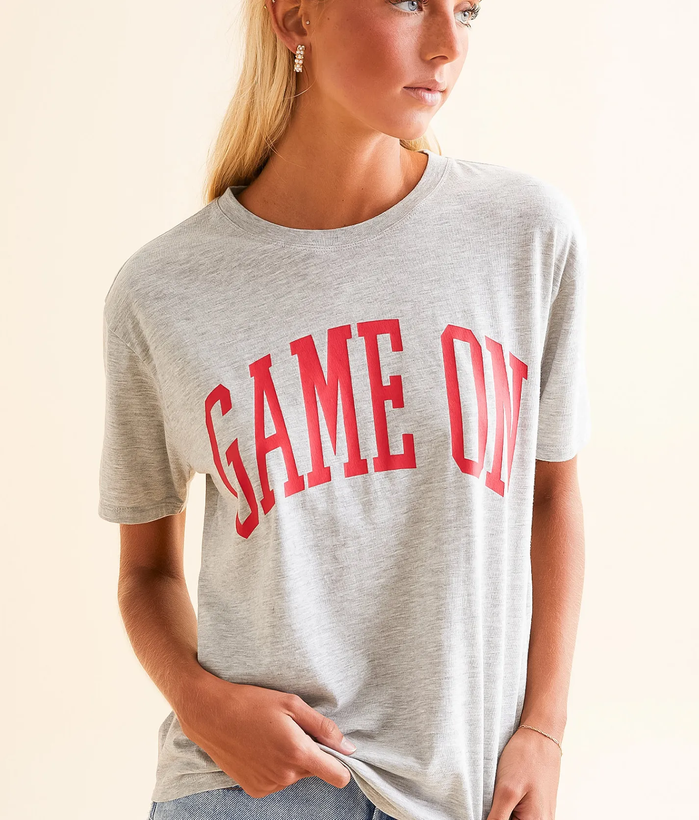 Tops | White Crow Game On T-Shirt Classic Heather Grey