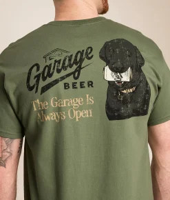 American Needle Garage Beer Always Open T-Shirt Military Green Best
