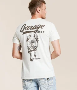 American Needle Garage Beer Dog T-Shirt Natural Outlet