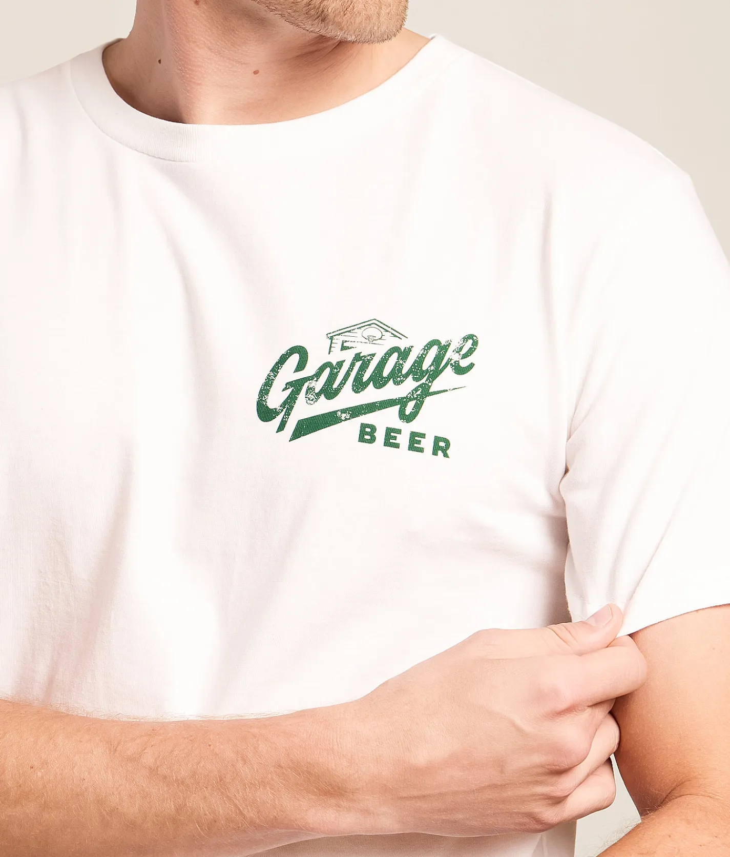 Tops|Graphic T-Shirts | American Needle Garage Beer Mower T-Shirt White