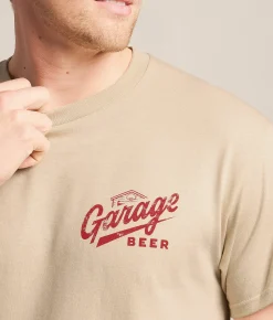 American Needle Garage Beer Pizza T-Shirt Sand New