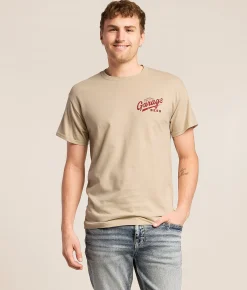 American Needle Garage Beer Pizza T-Shirt Sand New