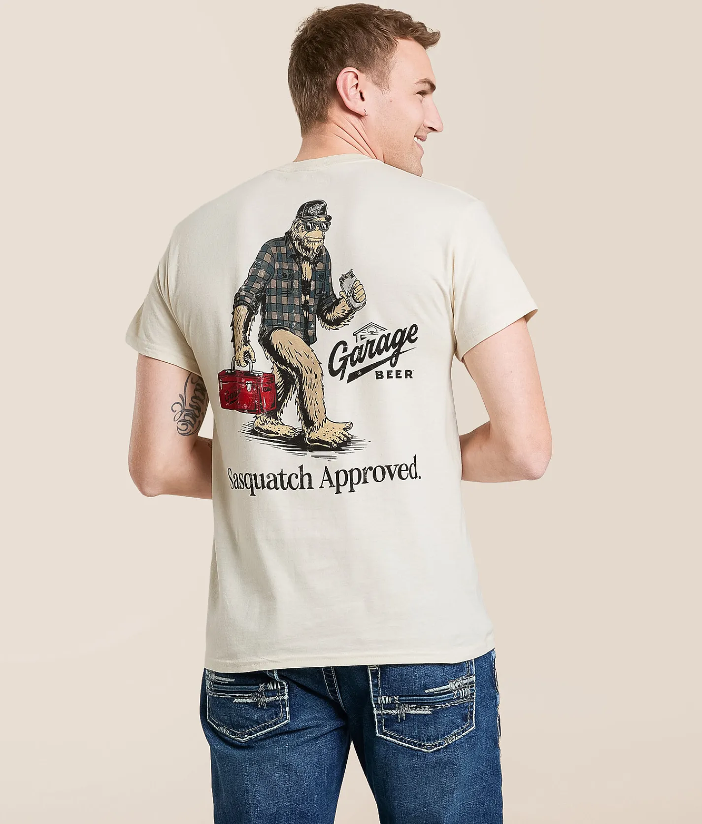 American Needle Garage Beer Sasquatch T-Shirt Natural