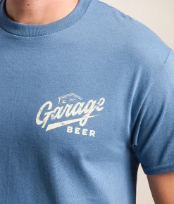 American Needle Garage Beer Summer Dog T-Shirt Indigo Blue Hot