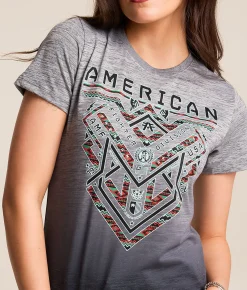 American Fighter Garrison T-Shirt Heather Grey With Red Best