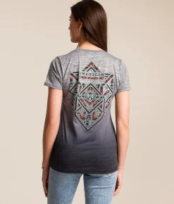 American Fighter Garrison T-Shirt Heather Grey With Red Best