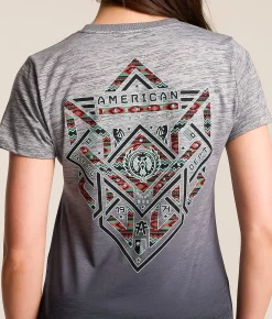 American Fighter Garrison T-Shirt Heather Grey With Red Best