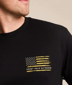 Tops|Graphic T-Shirts | Honey Hole® Gator Flag T-Shirt Black