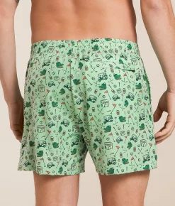 Old Row Gator Golf Stretch Swim Trunks Green