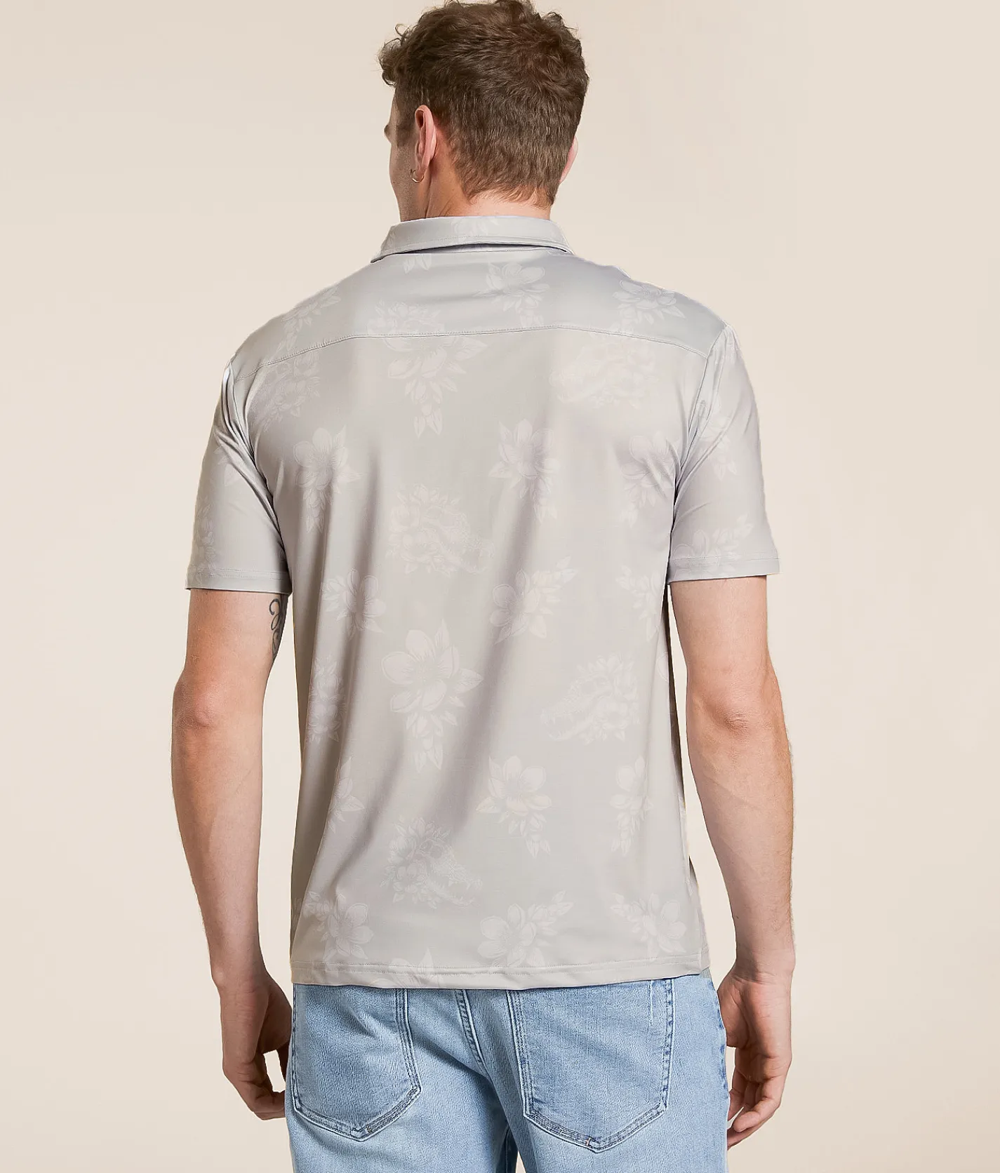 Flomotion Gator Grungle Performance Polo Silver Clearance