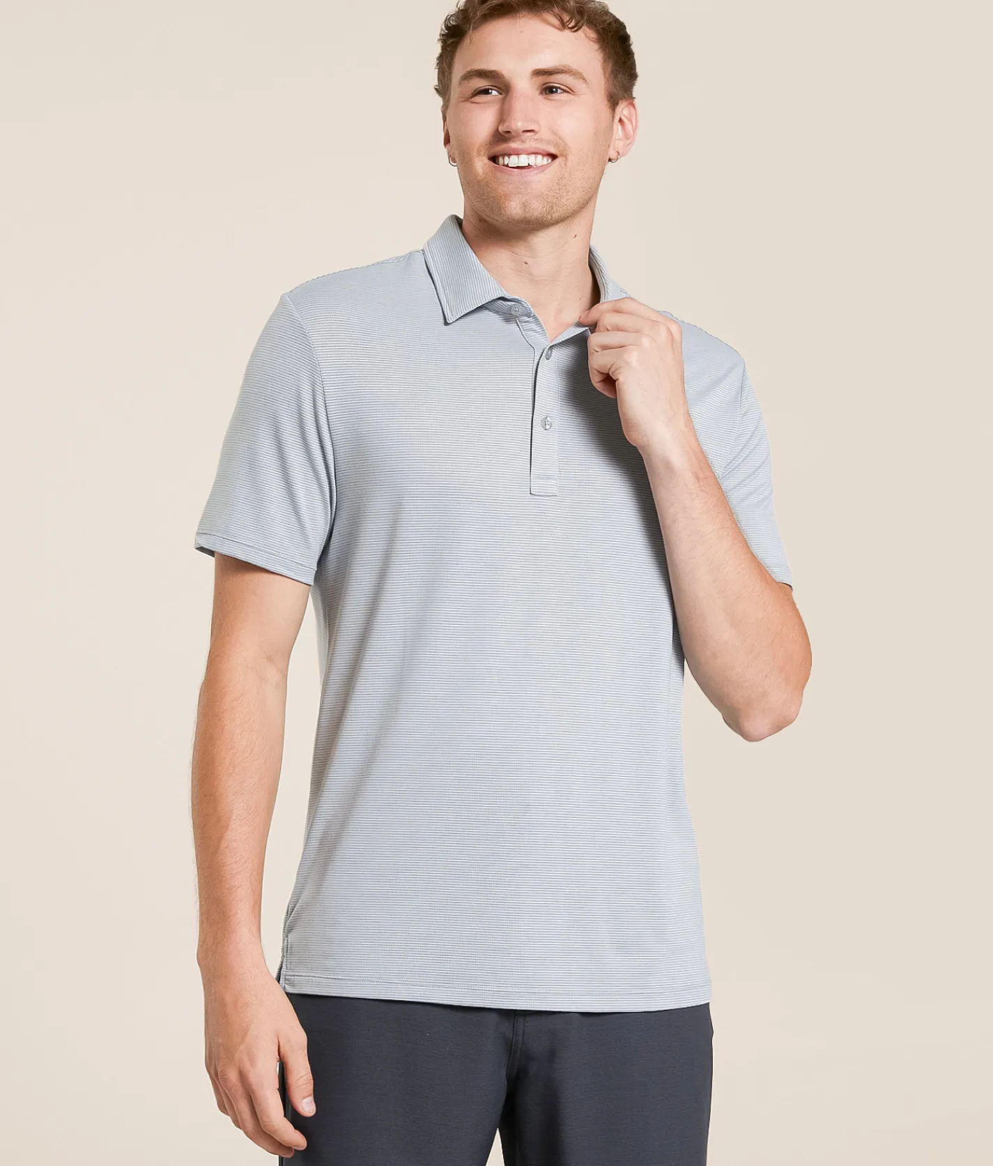 Tops | 7Diamonds Gautier Performance Stretch Polo Light Grey
