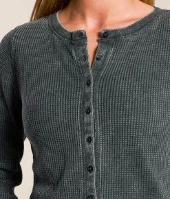 White Crow Gemma Waffle Knit Shirt Garland Green Discount