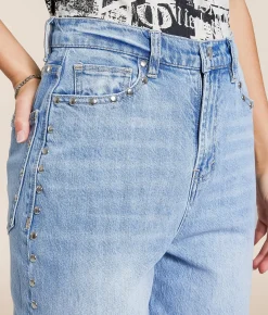 Habitual Gemma Wide Leg Studded Stretch Jean Splash Discount