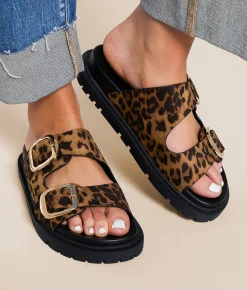 Mia Genn Print Sandal Leopard Discount
