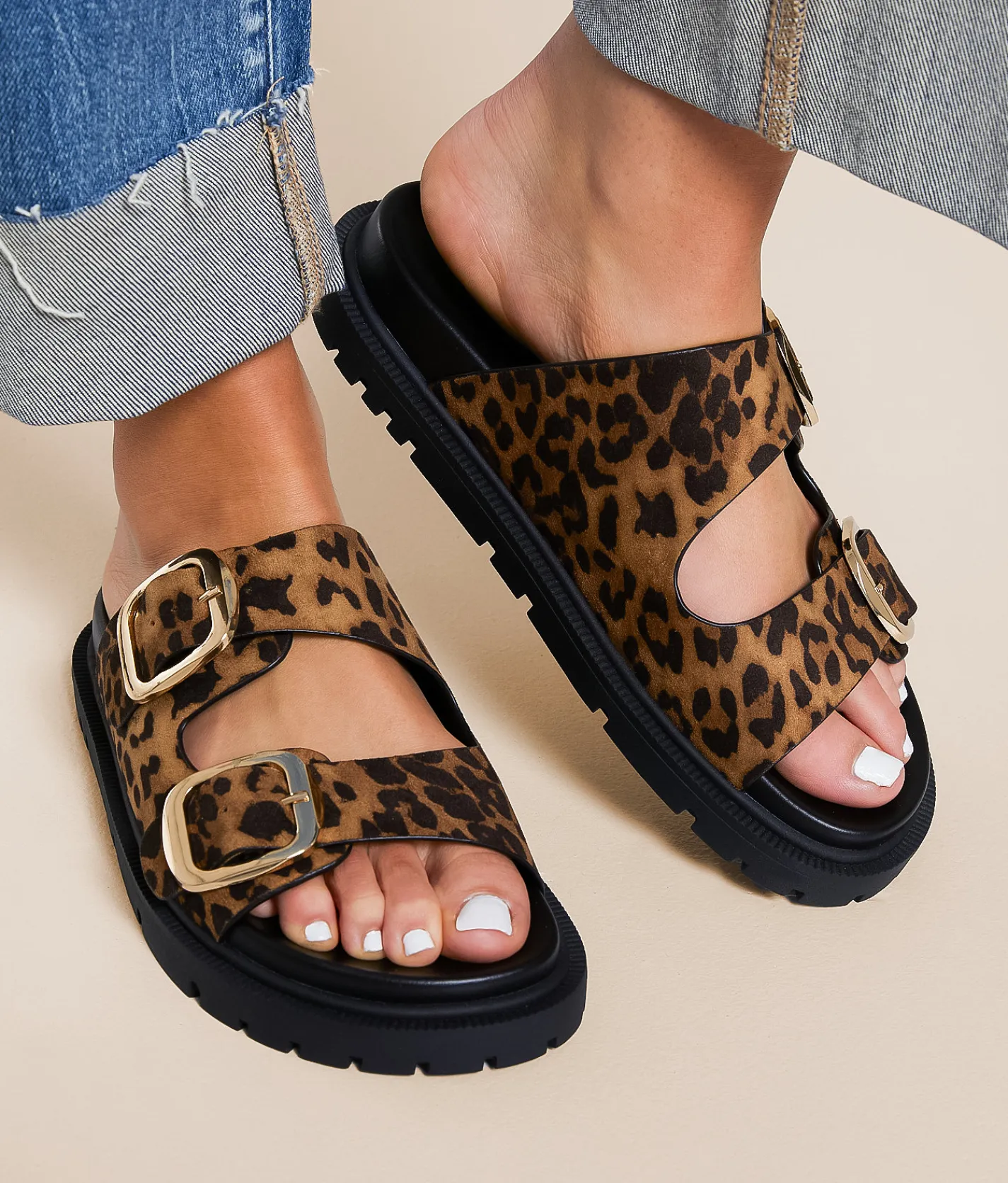 Mia Genn Print Sandal Leopard Discount
