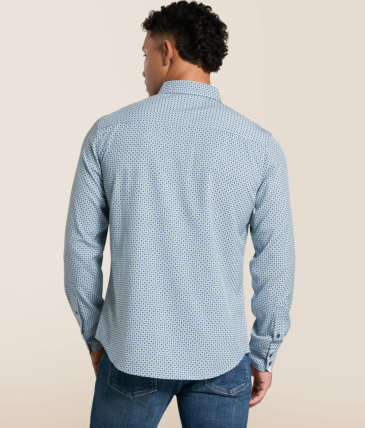 Tops | J.B. Holt Geo Athletic Performance Stretch Shirt Blue