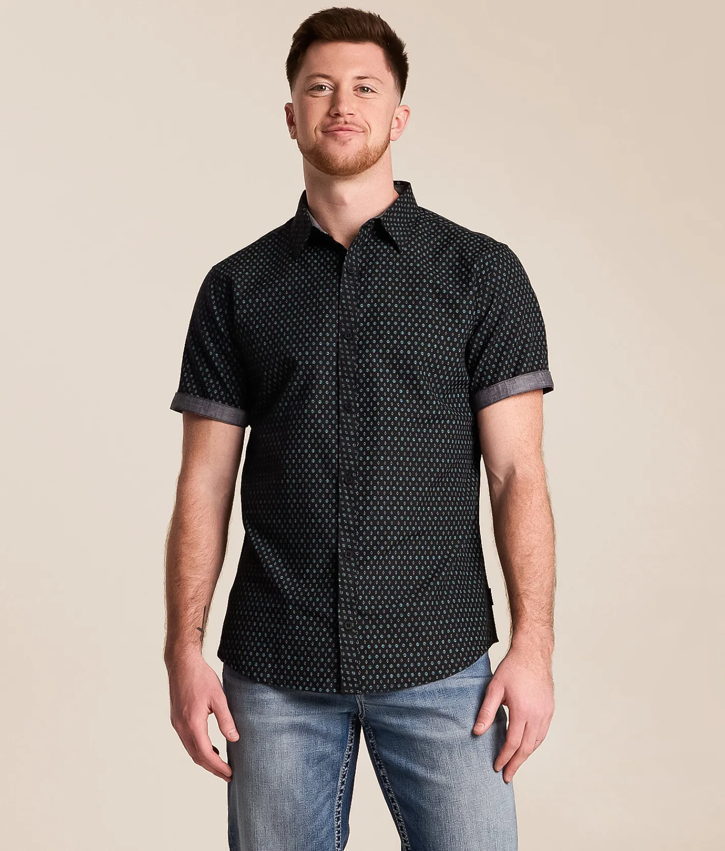 Departwest Geo Athletic Shirt Black Blue Best