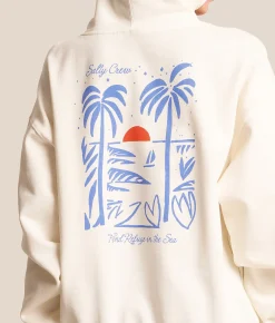 Tops | Salty Crew Geo Palm Hooded Sweatshirt Off White