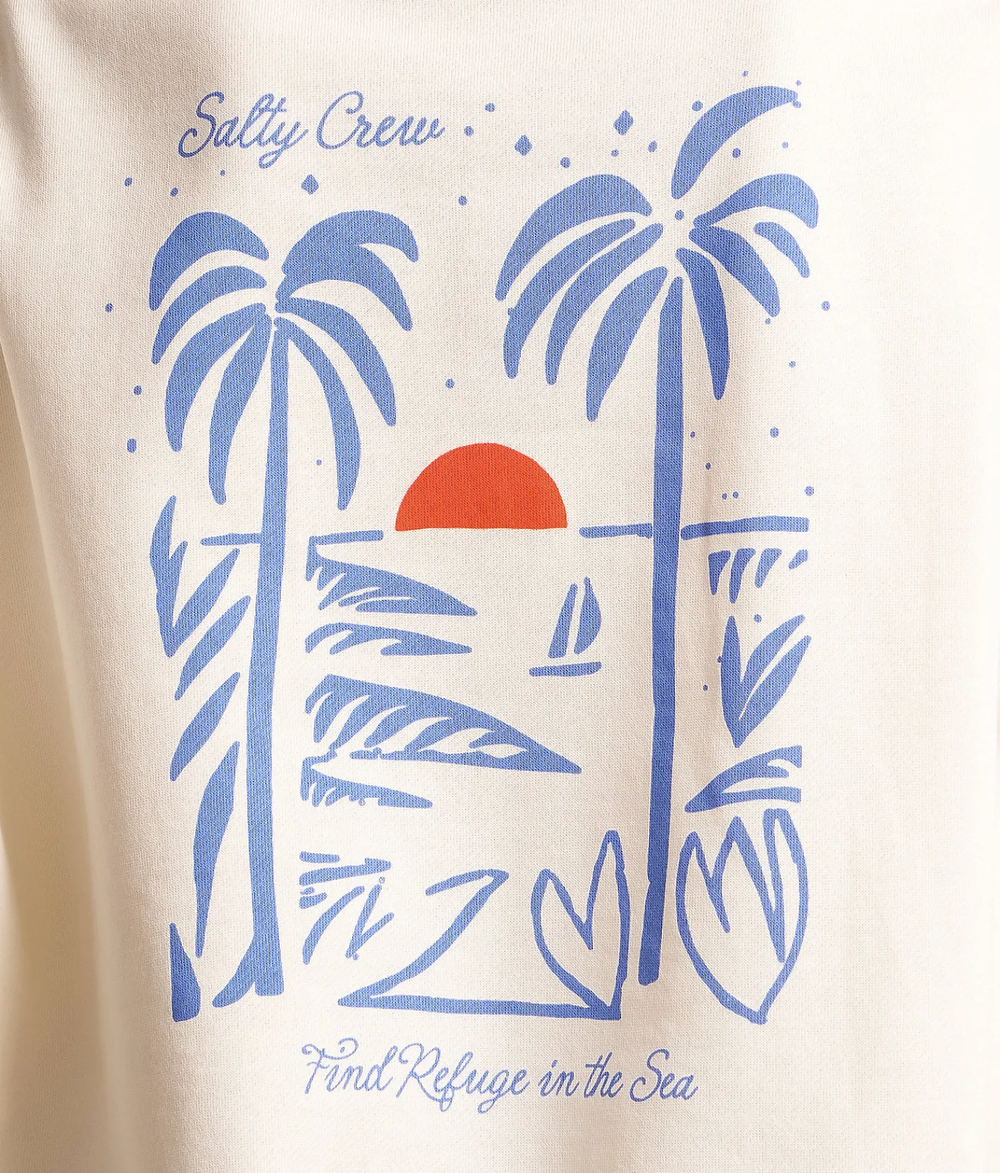 Tops | Salty Crew Geo Palm Hooded Sweatshirt Off White