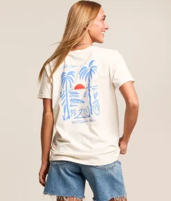 Tops | Salty Crew Geo Palm T-Shirt Off White