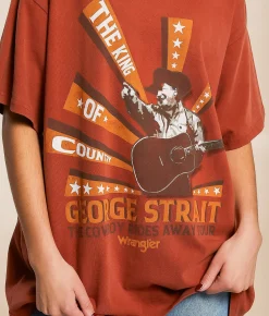 Wrangler® George Strait Oversized Band T-Shirt Arabian Spice Sale