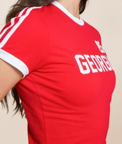 HYPE AND VICE Georgia Bulldogs Baby Cropped T-Shirt Red Hot