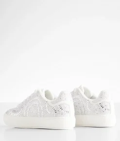 Shoes | Very G Georgie Rhinestone Sneaker White Silver