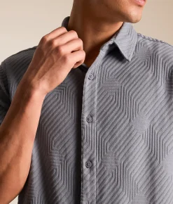 Tops | Nova Industries Geo Textured Shirt Tradewinds
