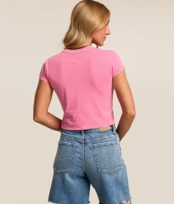 Tops | Billabong Getting There Soon Cropped T-Shirt Guava