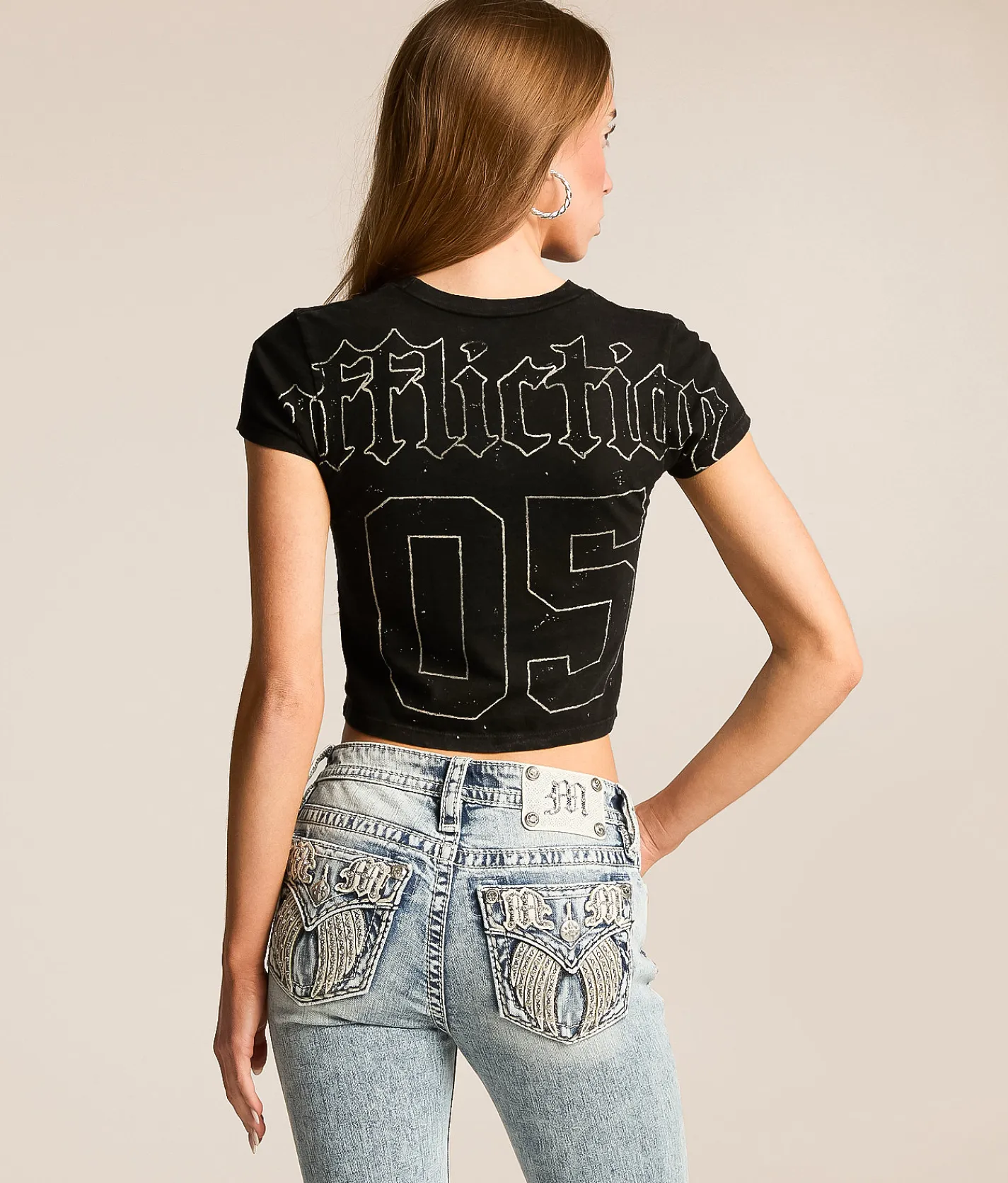 Tops | Affliction Ghost Fever Baby T-Shirt Black Lava Wash