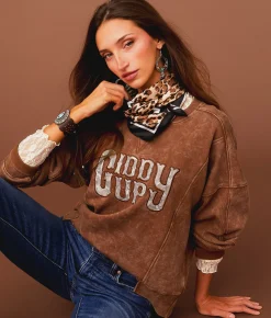 Tops | Sterling & Stitch Giddy Up Camo Pullover Friar Brown