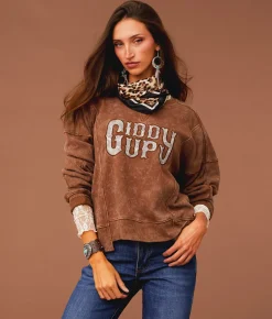 Tops | Sterling & Stitch Giddy Up Camo Pullover Friar Brown