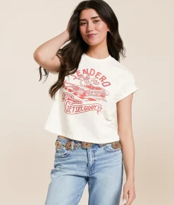 Tops | Sendero Provisions Co. Giddy Up Cropped T-Shirt Vintage White