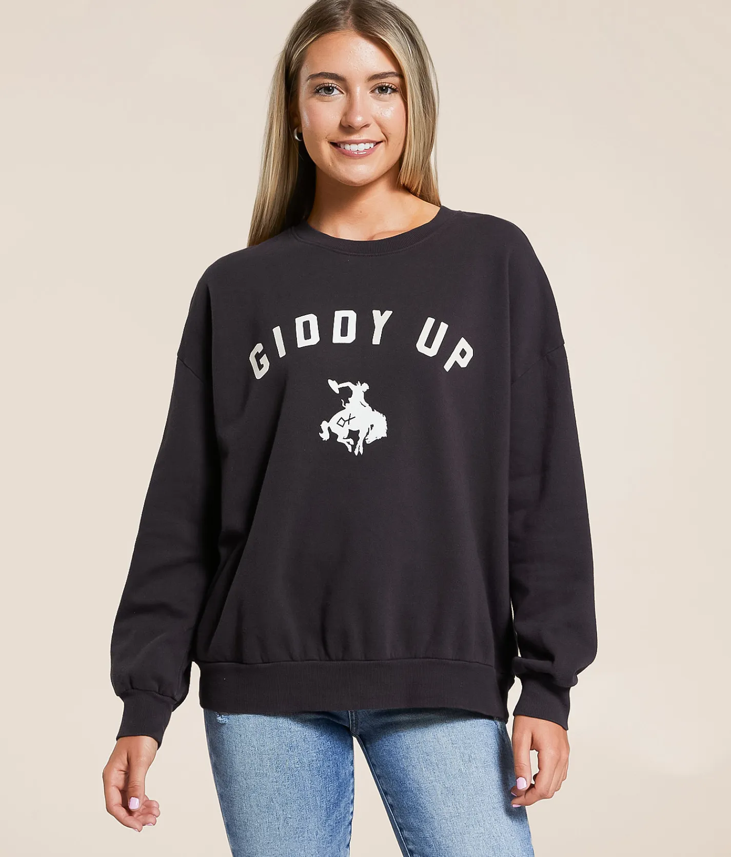 Tops | Z Supply Giddy Up Sunday Oversized Pullover Black Sands