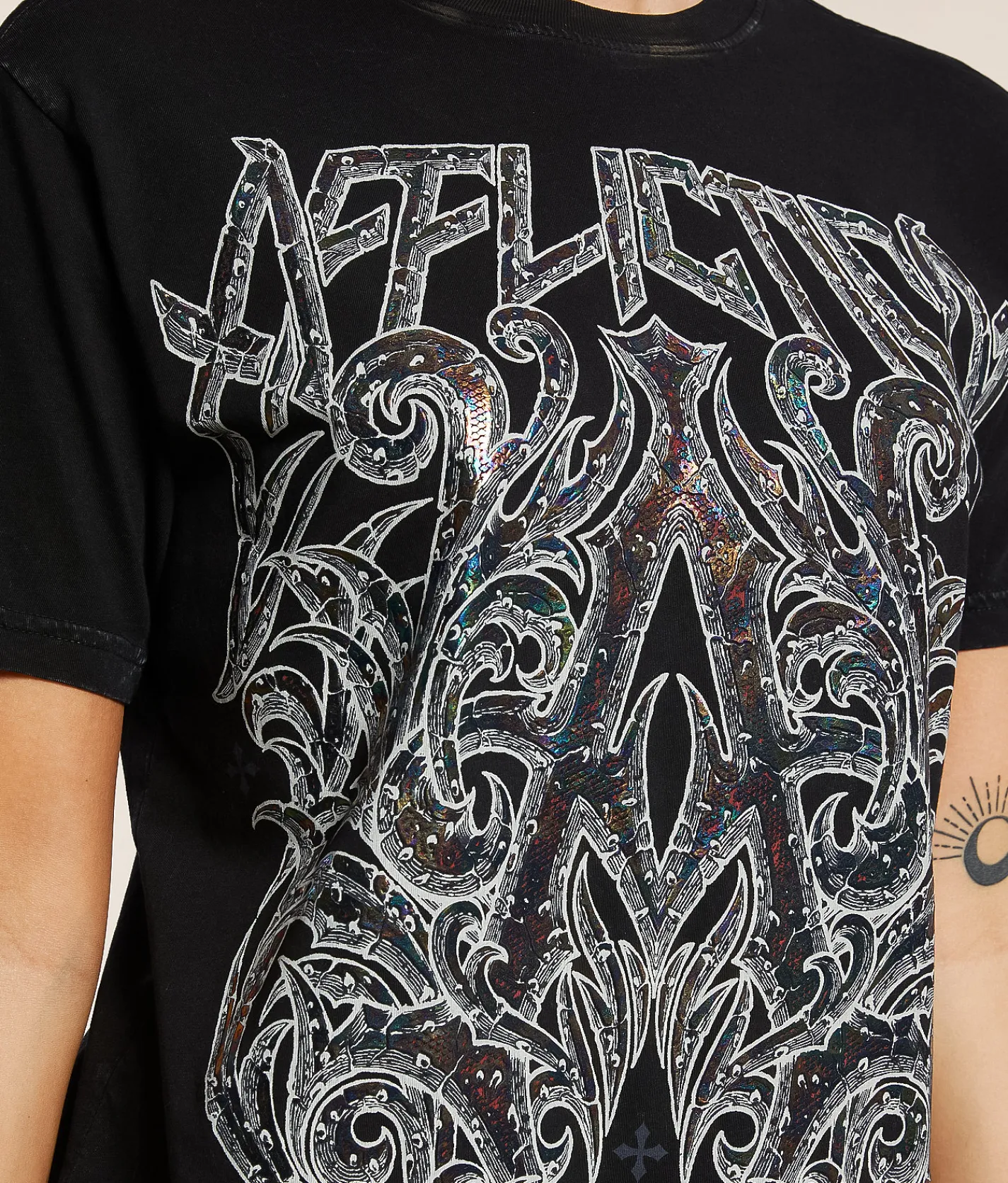Tops | Affliction Gilded Fire T-Shirt Black Lava Wash
