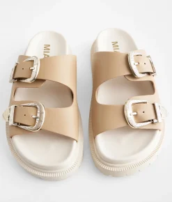 Mia Ginevra Flatform Sandal Natural Sale