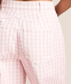 Peach Love California Gingham Barrel Pant Light Pink Best
