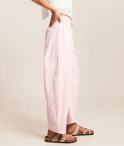 Peach Love California Gingham Barrel Pant Light Pink Best
