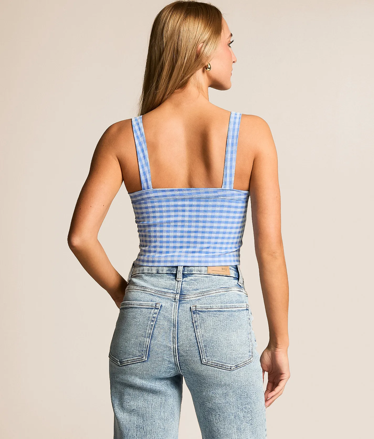 Tops | FITZ + EDDI Gingham Brami Tan Gingham