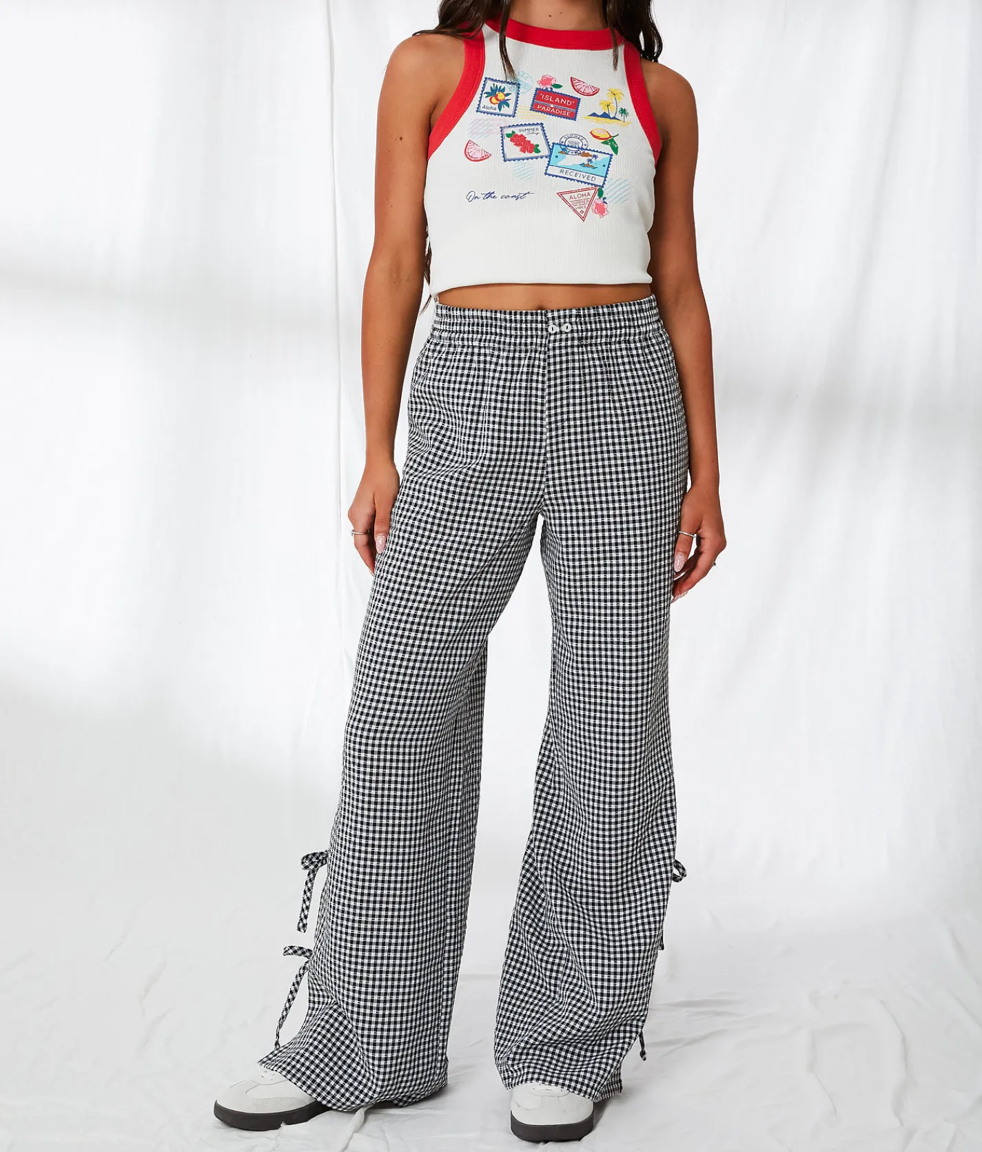 Bottoms | 33 Coastal Gingham Pant Black White