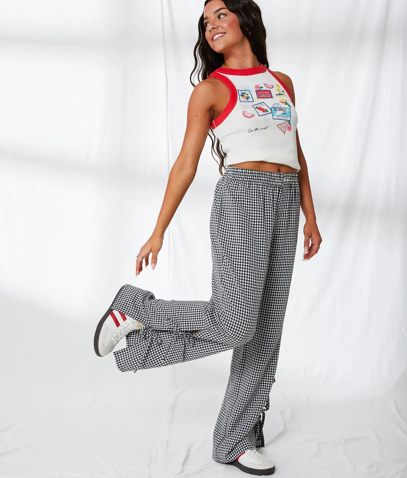 Bottoms | 33 Coastal Gingham Pant Black White