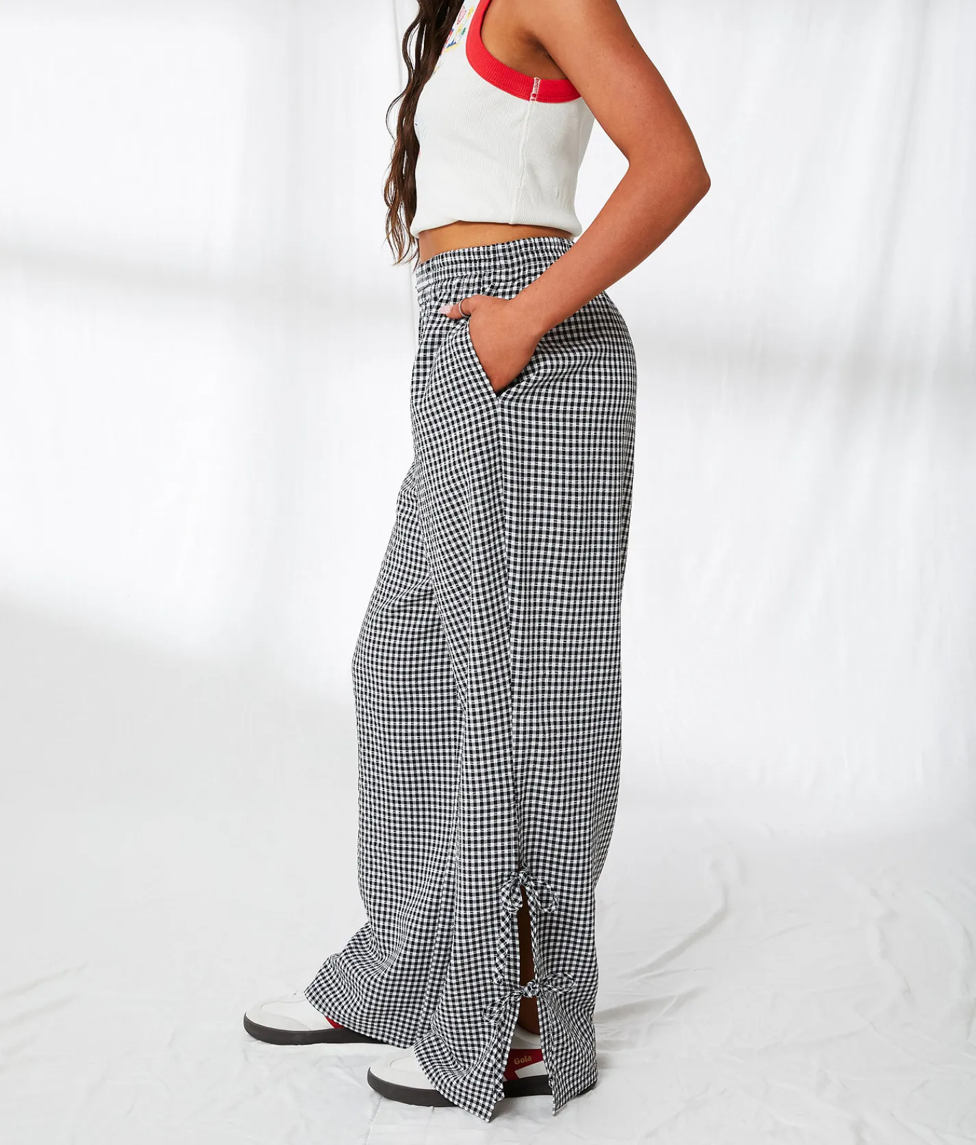 Bottoms | 33 Coastal Gingham Pant Black White