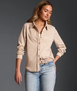Buckle Black Gingham Shirt Natural Cream Hot